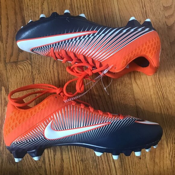Nike Vapor Speed Orange and Navy Blue Football Cleats Sz 12.5